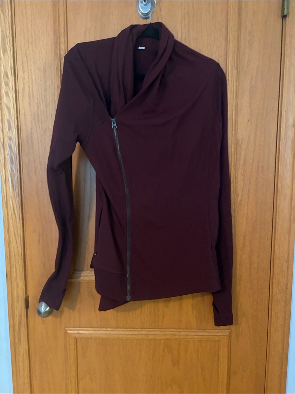 Lululemon Burgundy Asymmetrical Zip Jacket | Size 12